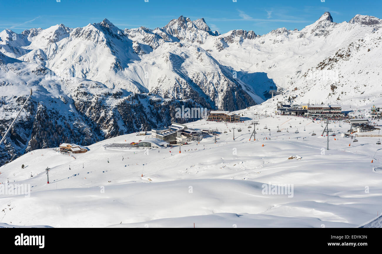 Centre de sports d'hiver, Silvretta Arena Idalp, Ischgl, Paznauntal, Tyrol, Autriche Banque D'Images