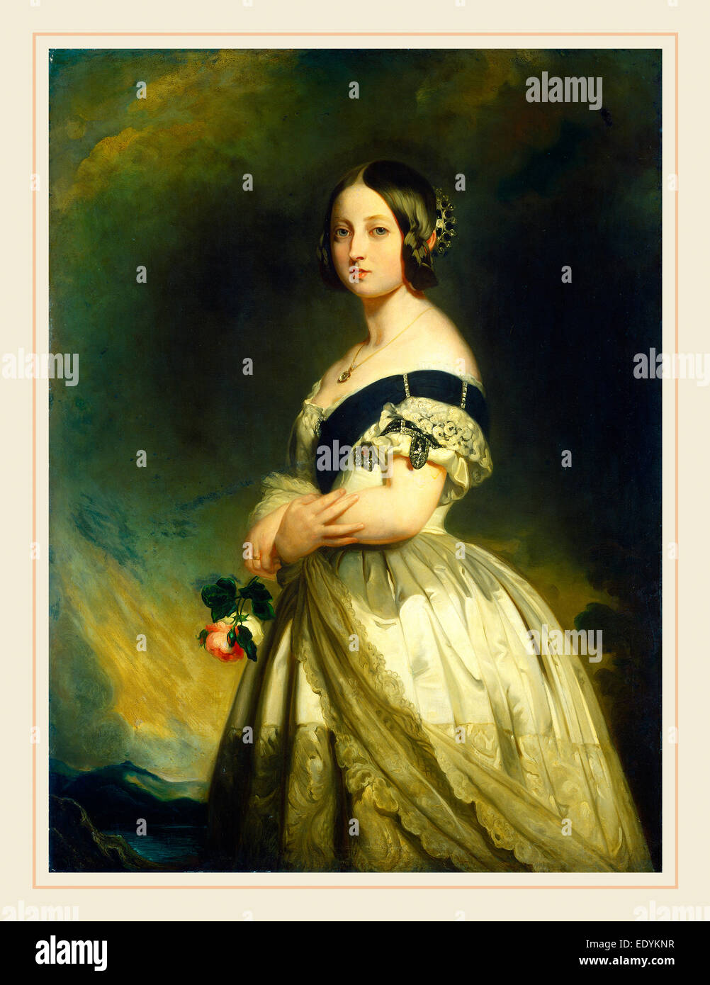 Studio de Franz Xaver Winterhalter, la reine Victoria, ch. 1843, huile sur toile Banque D'Images