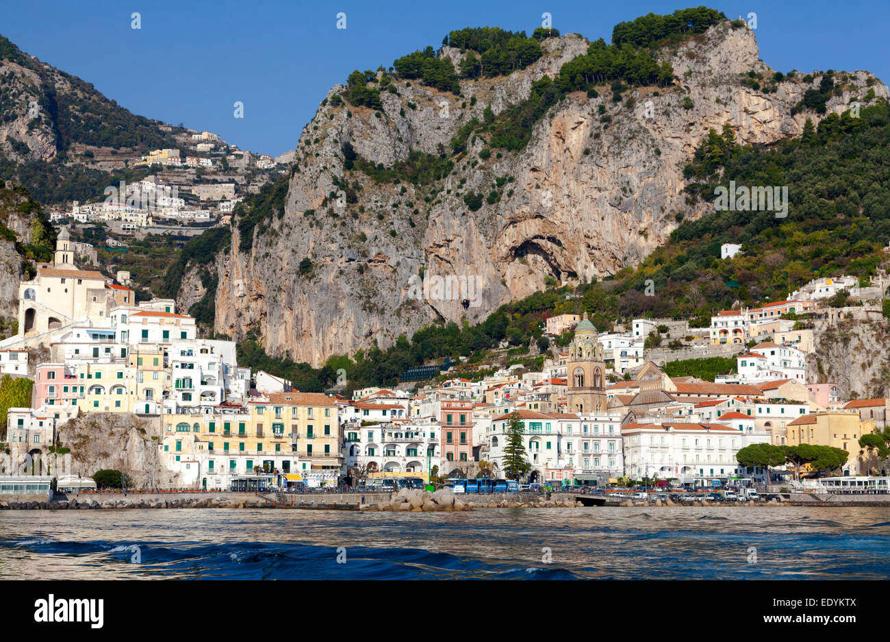 Vue d'Amalfi, Province de Salerne, Campanie, Italie Banque D'Images