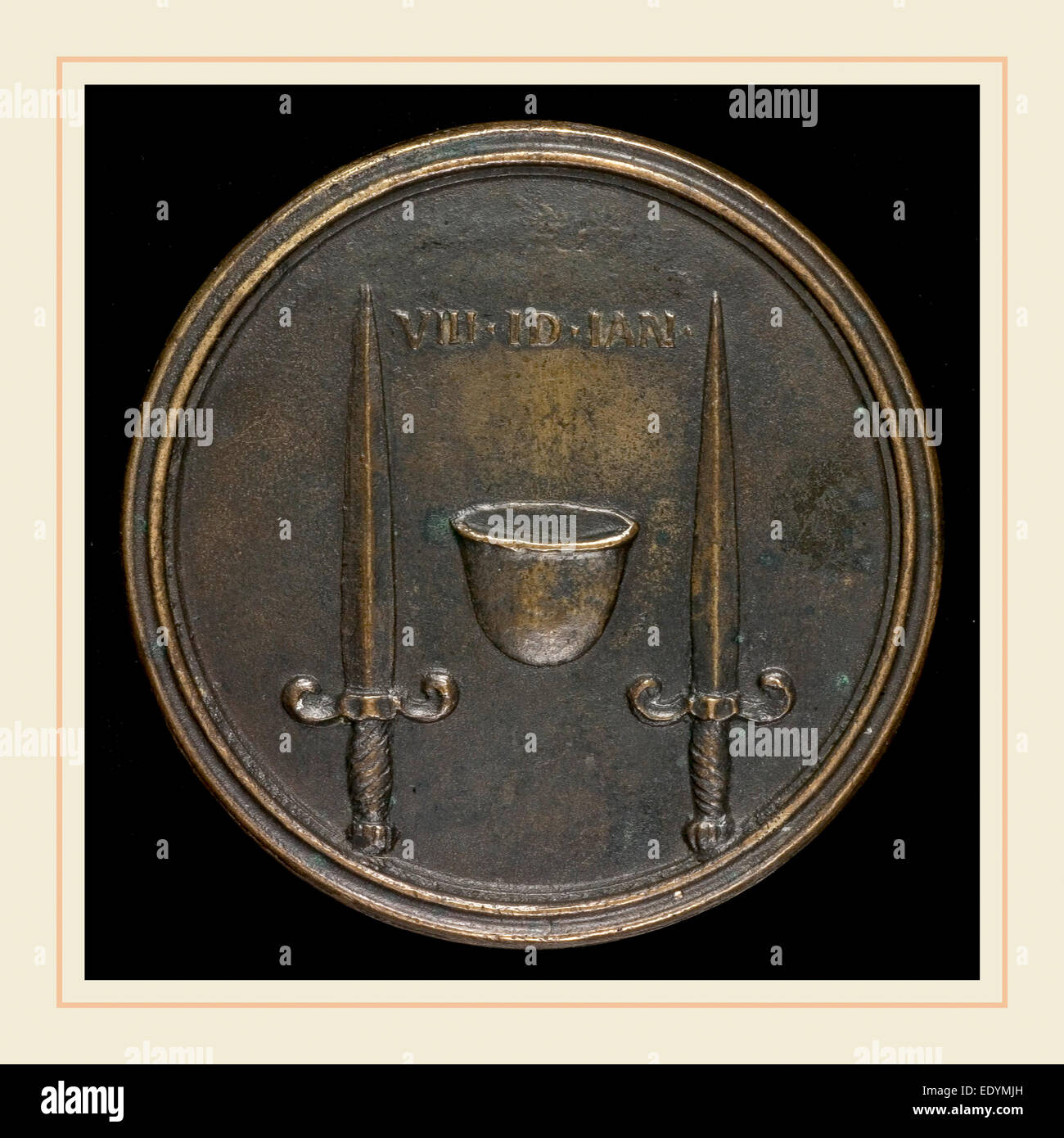 Antonio Francesco Selvi, Cap de liberté entre poignards , italien, 1679-1753, ch. 1740, bronze Banque D'Images