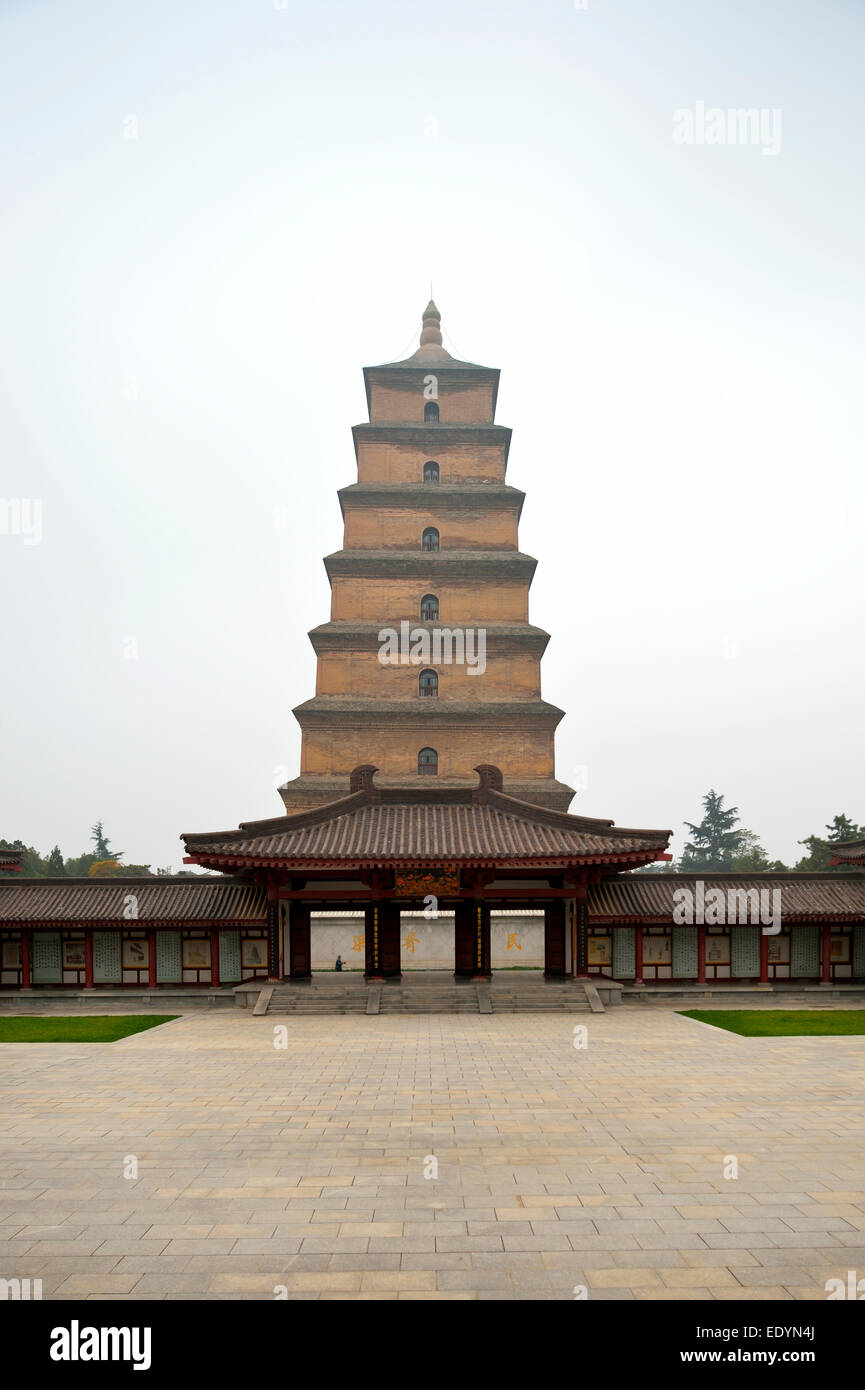La Grande Pagode de l'Oie Sauvage, la pagode bouddhiste, Xi'an, province du Shaanxi, Chine Banque D'Images