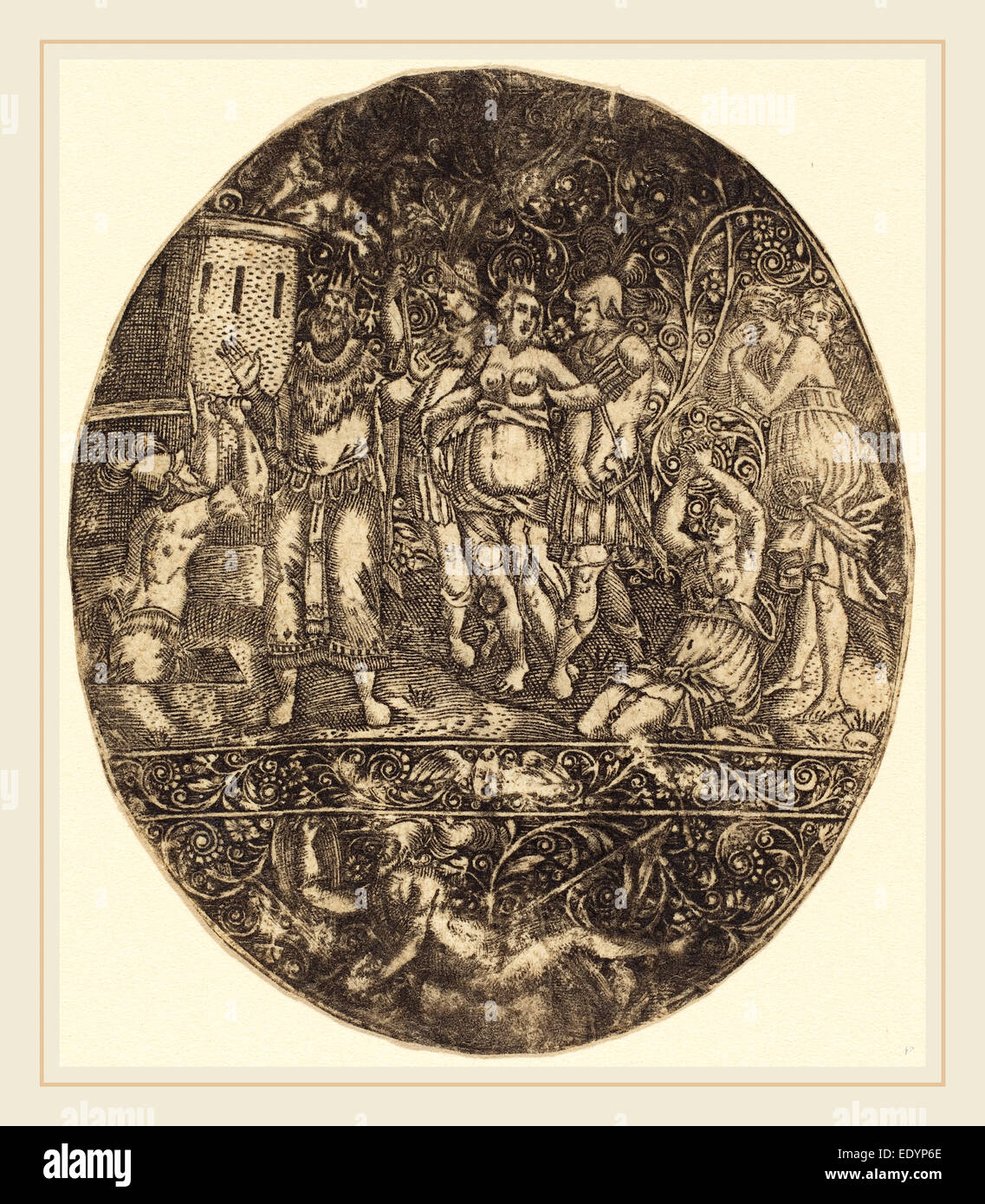 Antoine, Jacquard Français (mort en 1652), la prise de Troie, gravure Banque D'Images