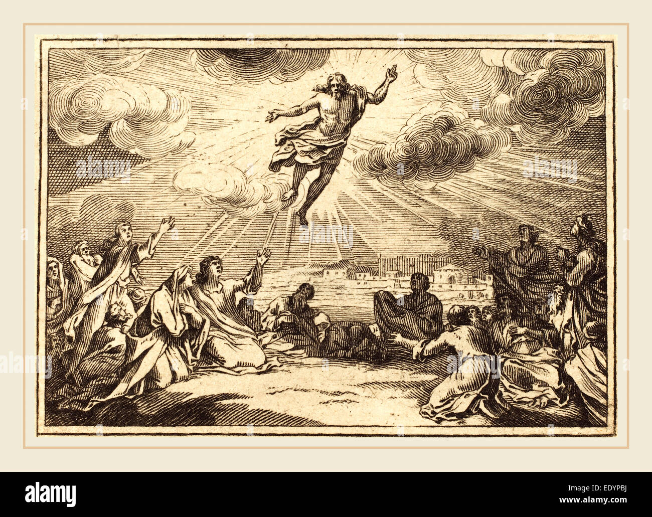 Après Sébastien Le Clerc I, l'Ascension, la gravure Banque D'Images