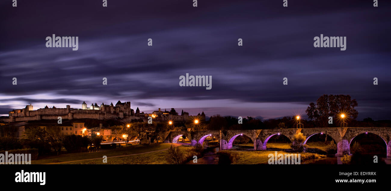 Carcassona Carcassonne France. Credit : fortifiée française lee ramsden / alamy Banque D'Images