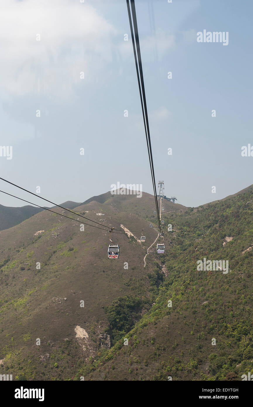 Hong kong cable car la hauteur. crédit : lee ramsden / alamy Banque D'Images