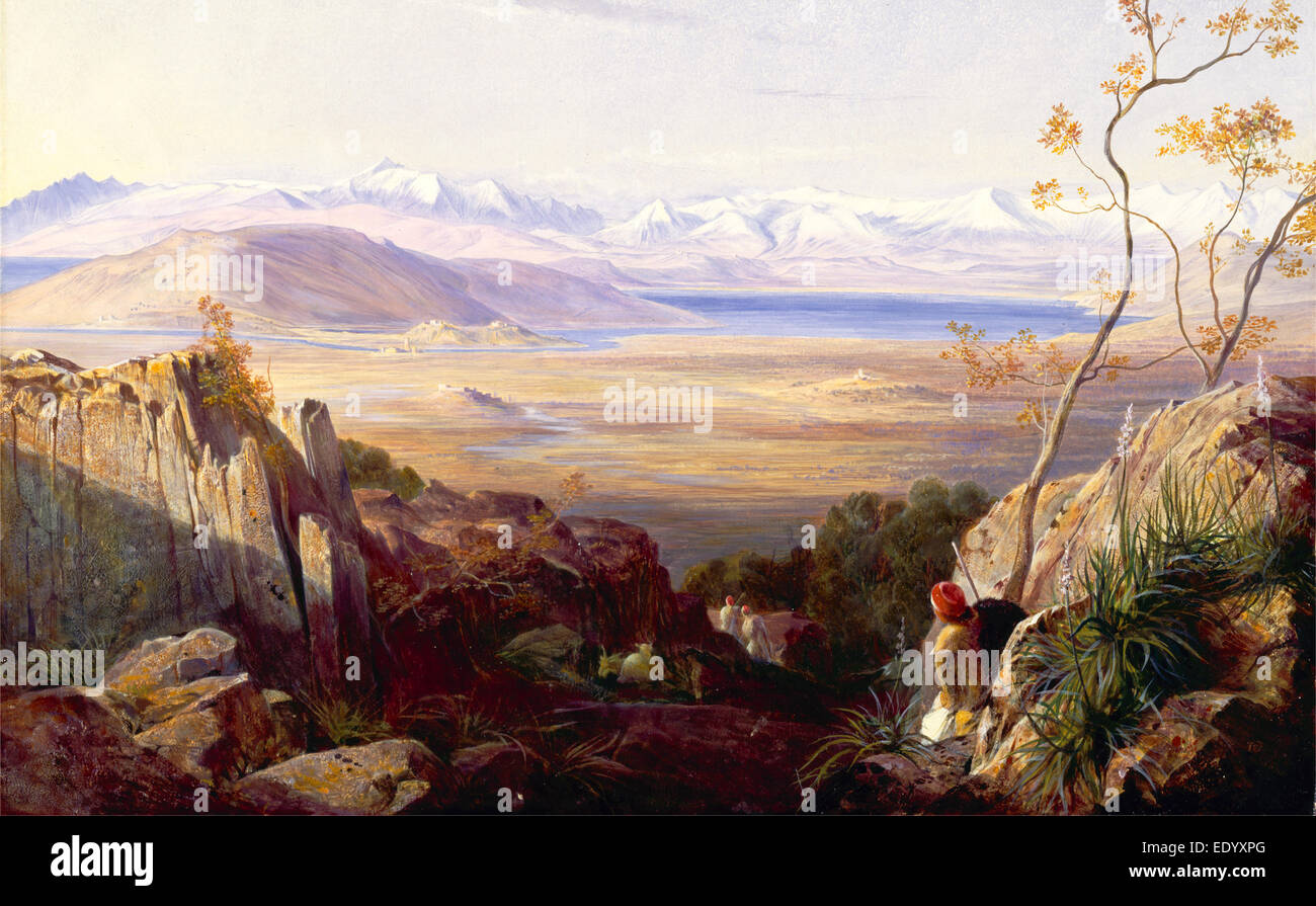 Butrinto, l'Albanie a signé et daté, monogramme, jaune, en bas à droite : 'L186[...]', Edward Lear, 1812-1888, British Banque D'Images