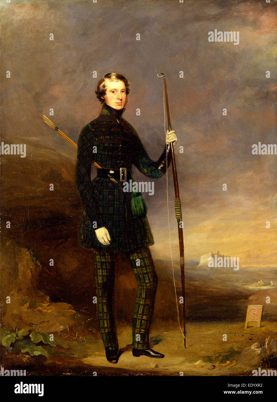 Le Dr John Logan Campbell John Logan Campbell dans le clib robe de la Edinburgh Alleion Archers, Mungo Burton, 1799-1882, British Banque D'Images