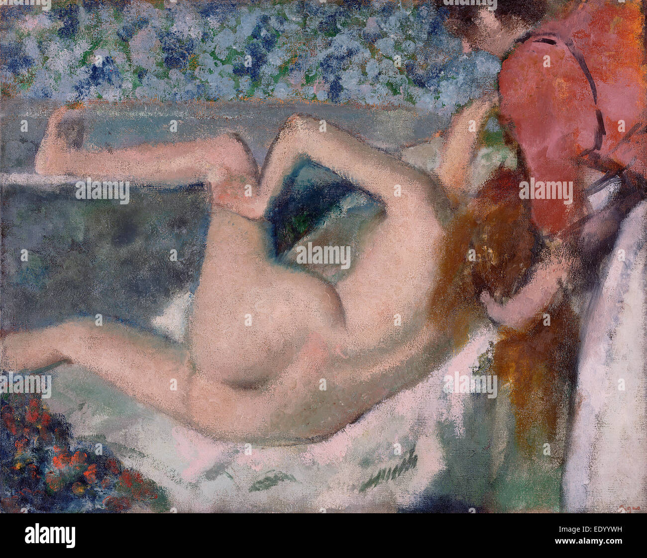 Après le bain ; Edgar Degas, Français, 1834 - 1917 ; 1894 ; Huile sur toile Banque D'Images