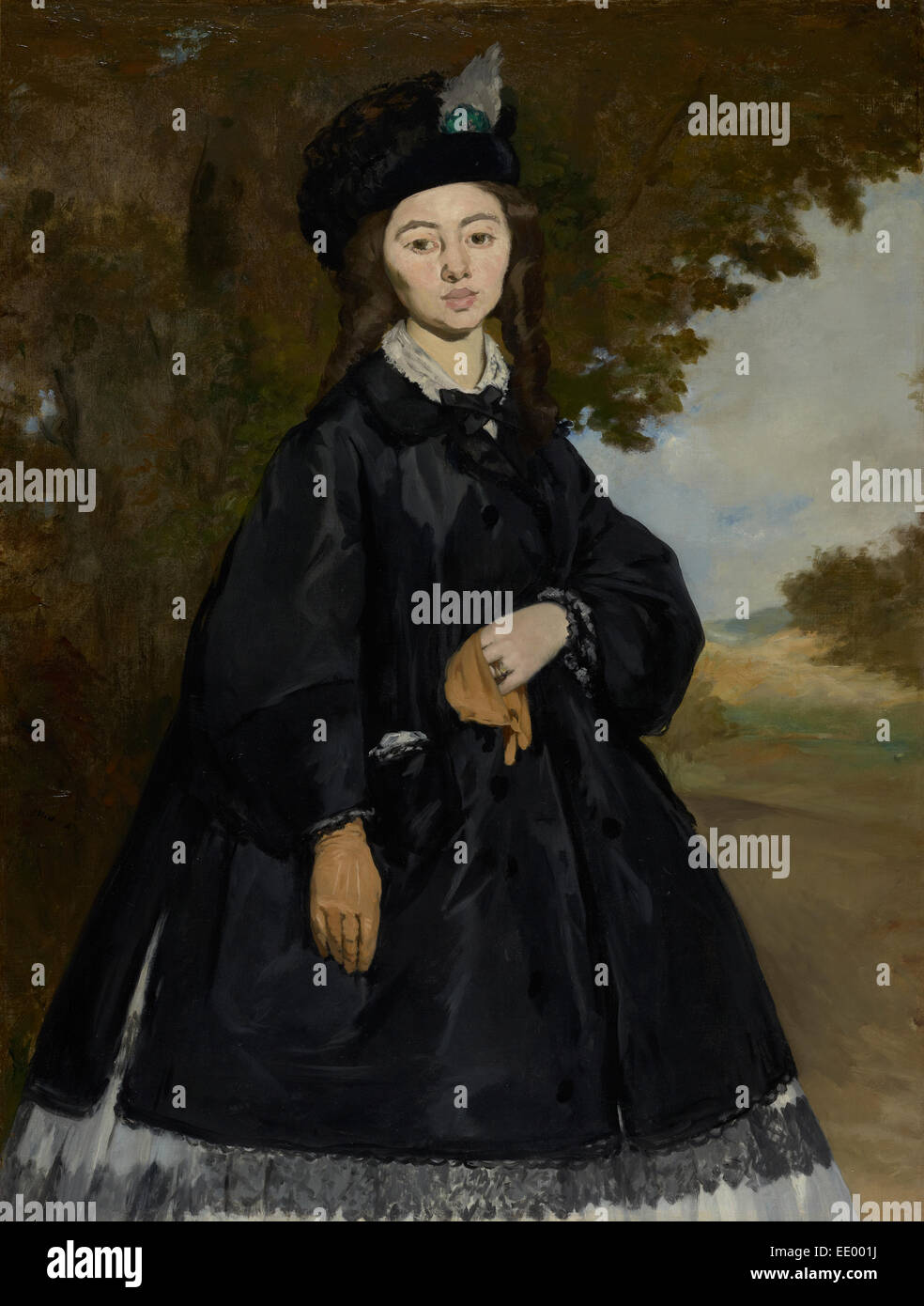 Portrait de Madame Brunet ; Édouard Manet, Français, 1832 - 1883 ; France, Europe ; environ 1860 -1863, retravaillé par 1867 Banque D'Images