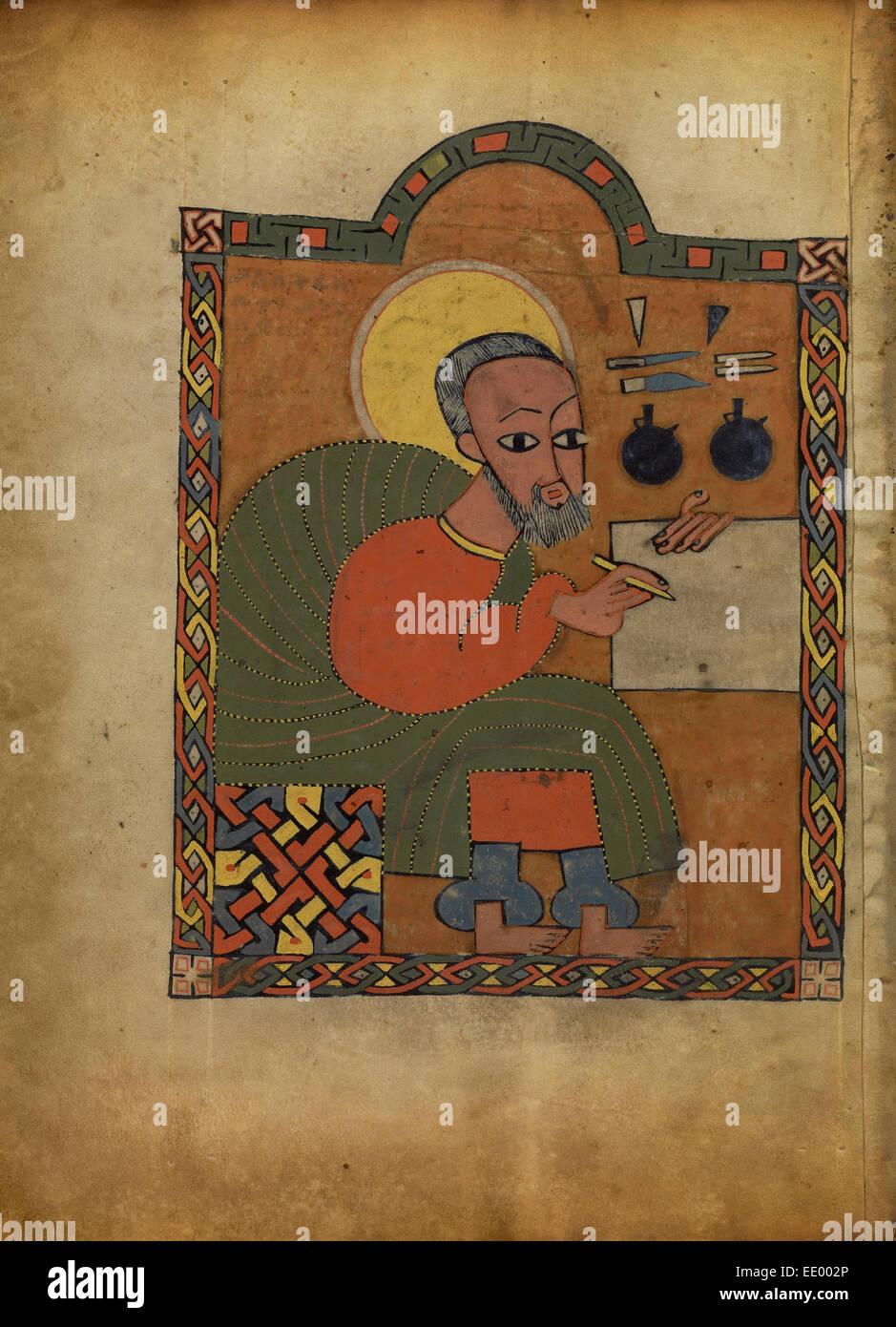 Saint Luc ; inconnu ; l'Ethiopie, Afrique ; environ 1480 - 1520 Tempera sur parchemin ; Banque D'Images
