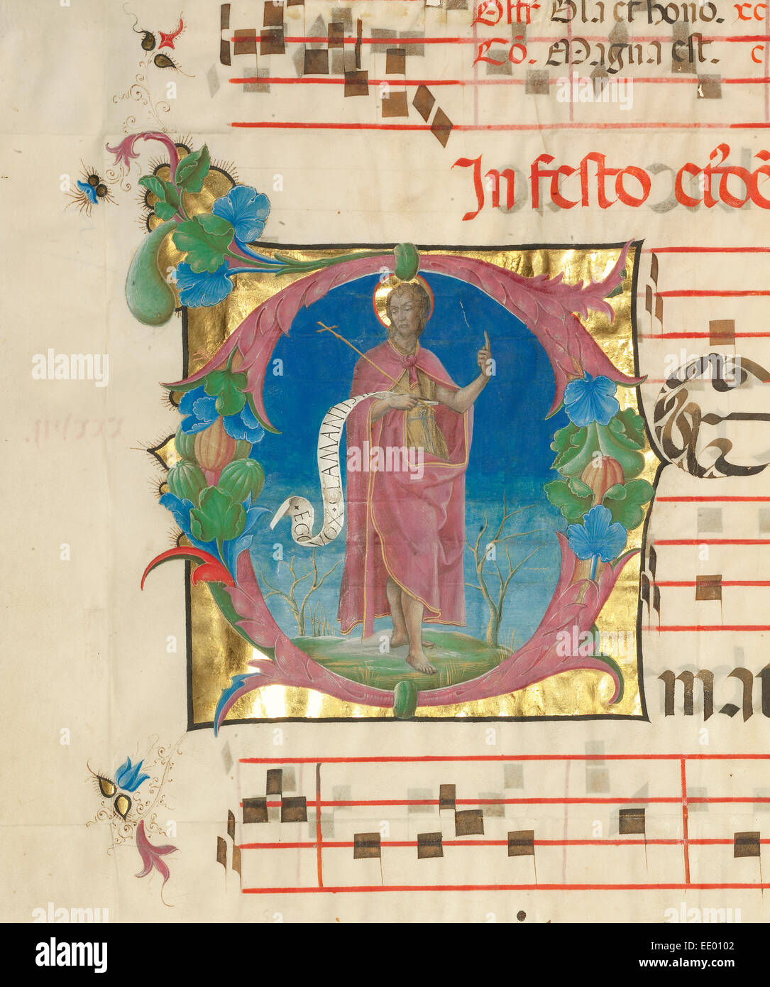 Initial D : Saint Jean Baptiste ; attribué à Cosmè Tura, Italien (Ferrarese), à propos de 1430 - 1495 ; Ferrara, Italie, Europe Banque D'Images