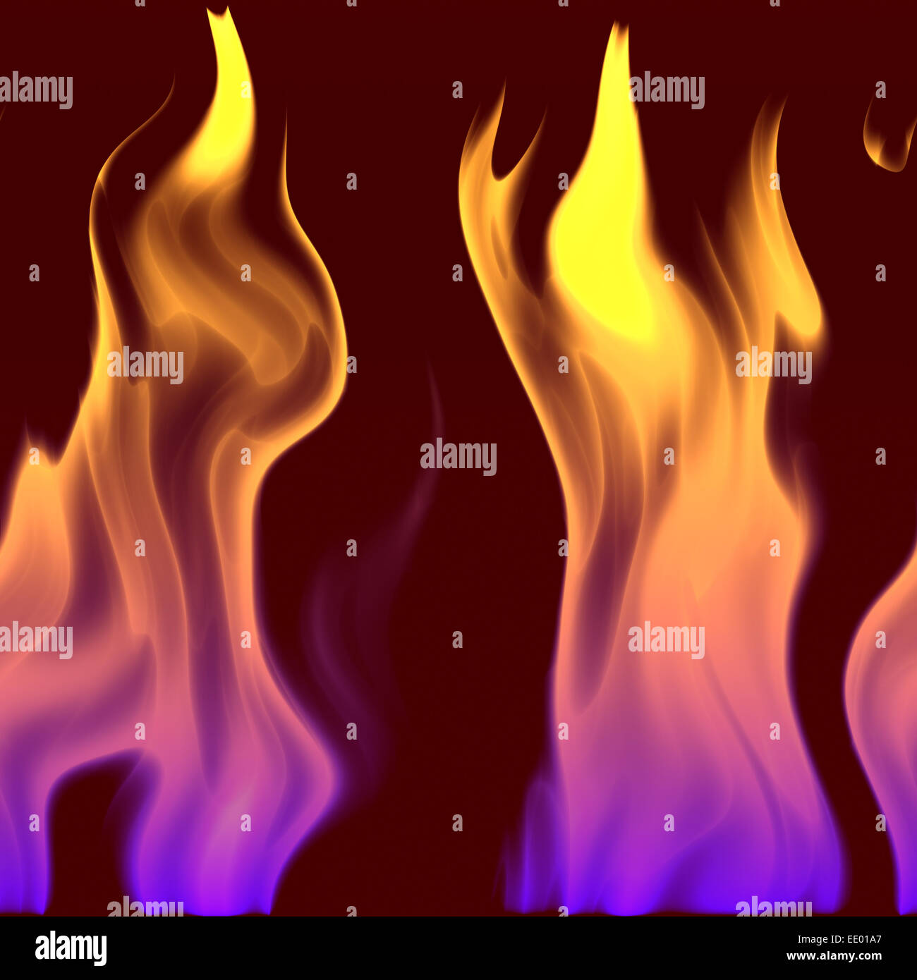 Fiery vue rapprochée de la flamme avec mosaïque sans jointures Banque D'Images