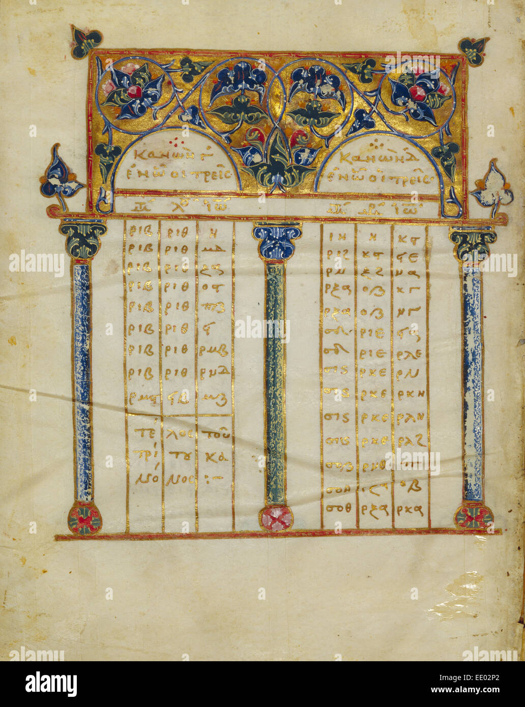 Page Table Canon ; inconnu ; Constantinople, Turquie, Asie ; 1133 Tempera ; couleurs, feuille d'or, d'or, peinture et encre sur parchemin Banque D'Images
