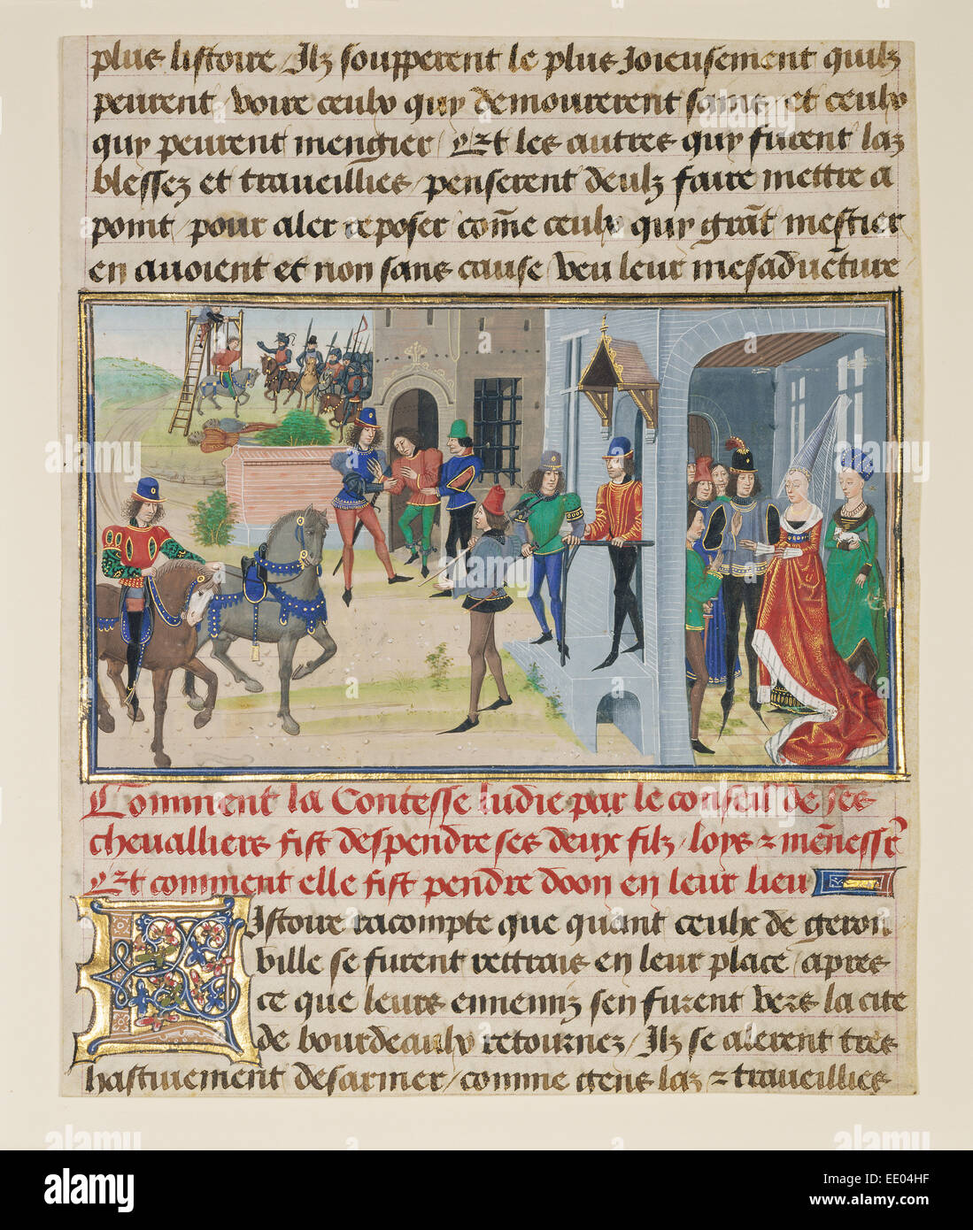 Commande de Lydia la mort de son fils ; Loyset Liédet, flamand, actif sur 1448 - 1478, et des fruits, le Flamand Pol Banque D'Images