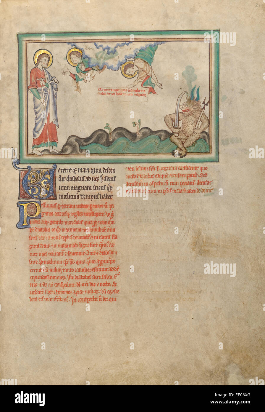 Le diable de la Terre ; inconnu ; Londres (probablement), l'Angleterre, l'Europe ; environ 1255 - 1260 ; couleurs Tempera, feuille d'or Banque D'Images