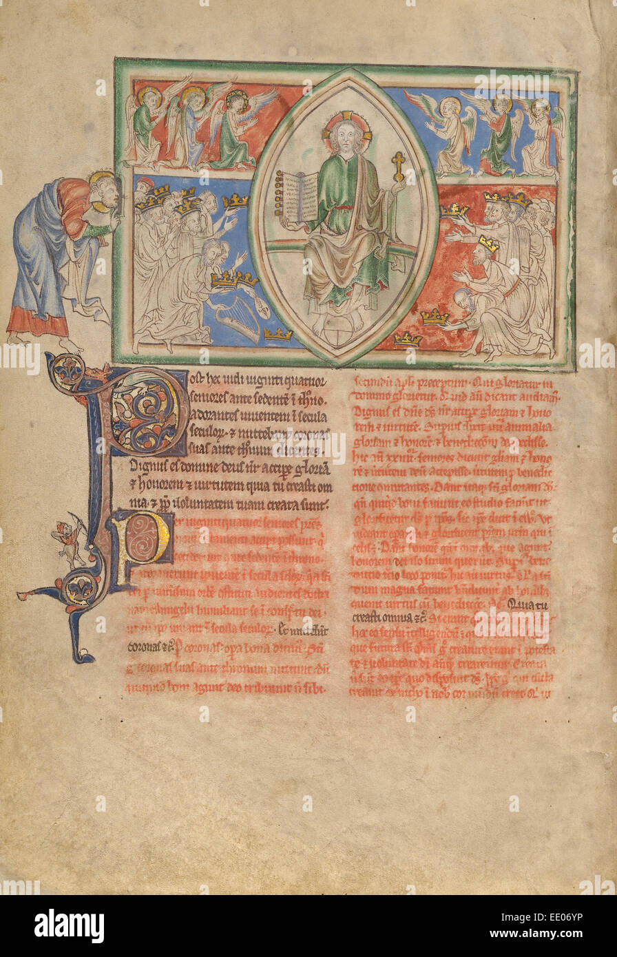 Les Vingt-quatre vieillards rendent hommage au trône de Dieu ; inconnu ; Londres (probablement), l'Angleterre, l'Europe ; environ 1255 - 1260 Tempera ; Banque D'Images