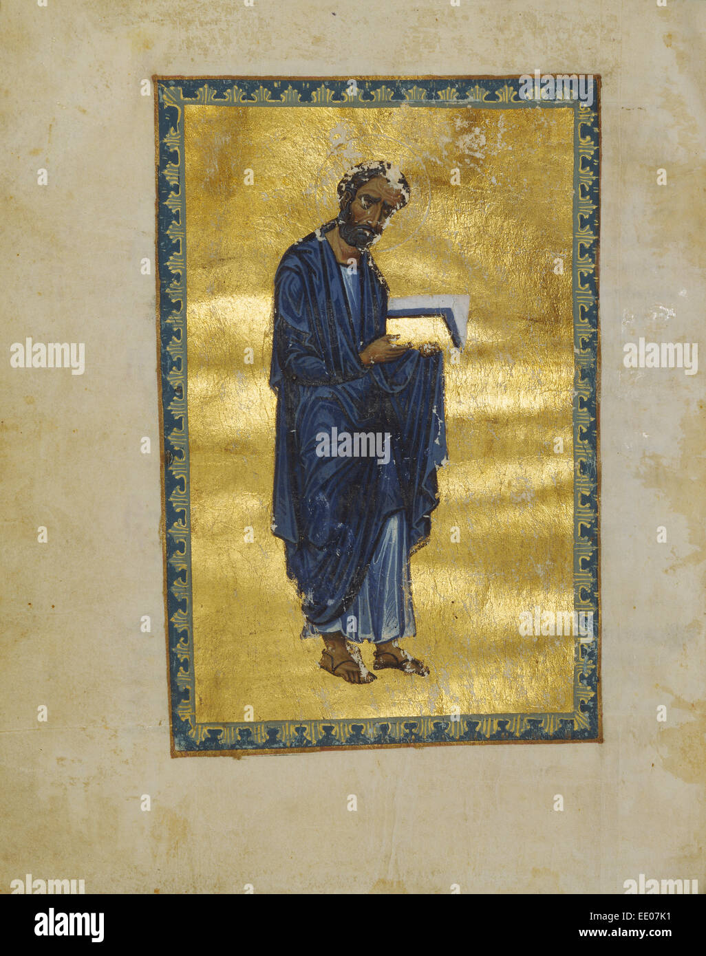 Saint Marc ; inconnu ; Constantinople, Turquie, Asie ; 1133 Tempera ; couleurs, feuille d'or, d'or, peinture et encre sur parchemin Banque D'Images