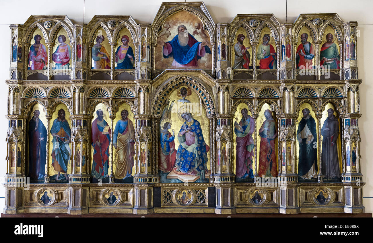 Gallerie dell'Accademia, Venise, Italie. Le Polyptyque Lion (retable) par Lorenzo Veneziano, 1357 Banque D'Images