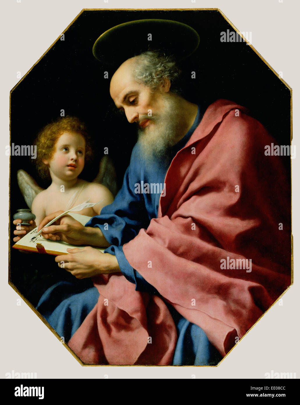 Matthieu écrit son Évangile ; Carlo Dolci, Italien (1616), Florence - 1687 ; environ 1670 ; Huile sur toile Banque D'Images