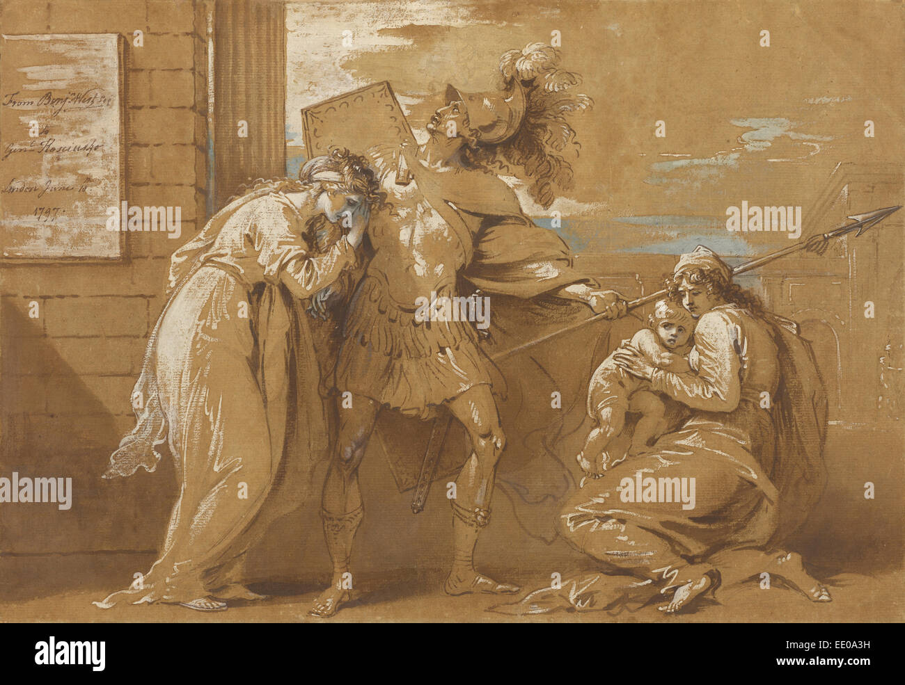 La peur de l'astyanax (Hector rend hommage à Andromaque) ; Benjamin West, American, 1738 - 1820, active l'Angleterre Banque D'Images