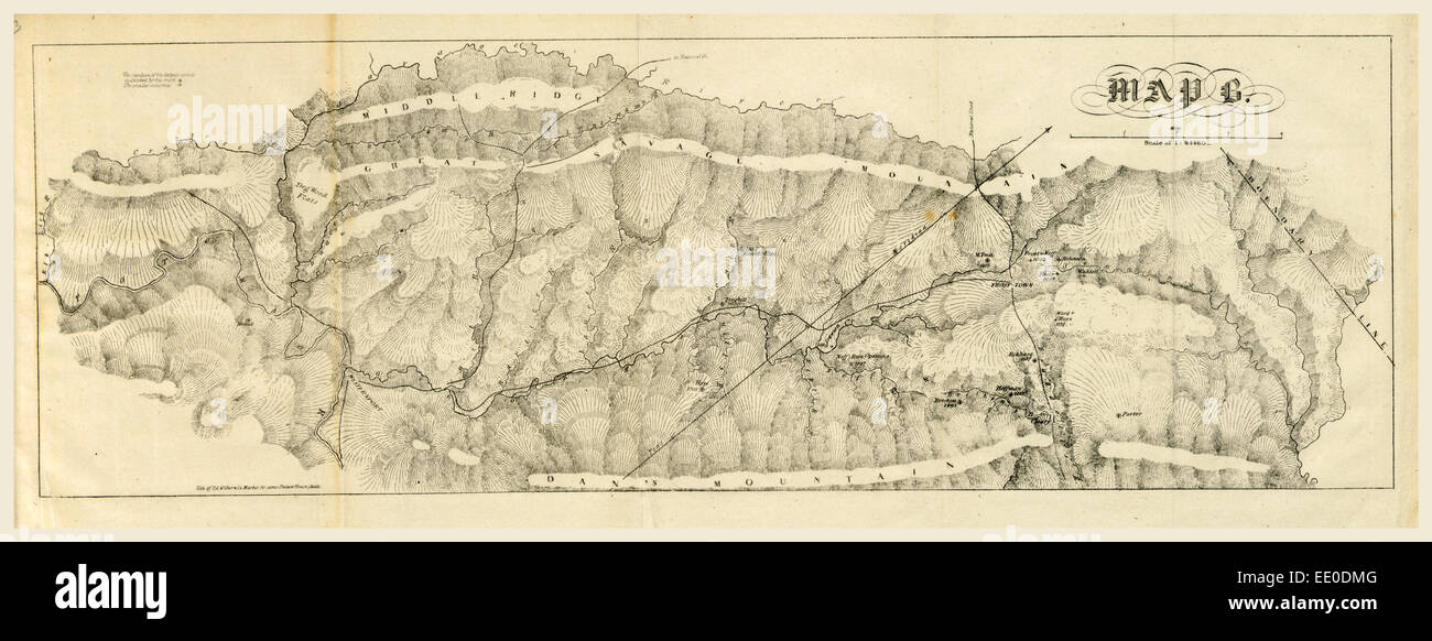 Rapport sur le nouveau site du Maryland, 1836, gravure du xixe siècle Banque D'Images