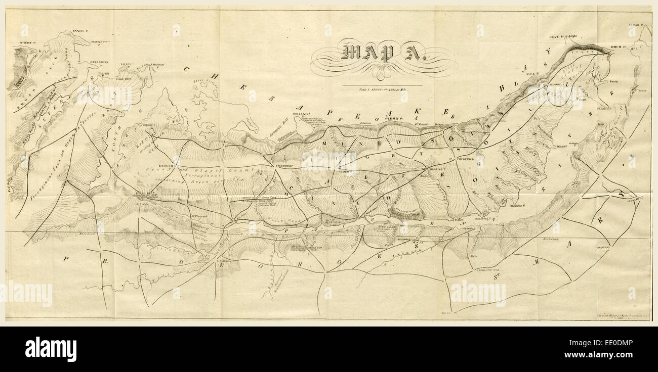 Rapport sur le nouveau site du Maryland, 1836, 19e siècle, la gravure, l'Amérique US Banque D'Images