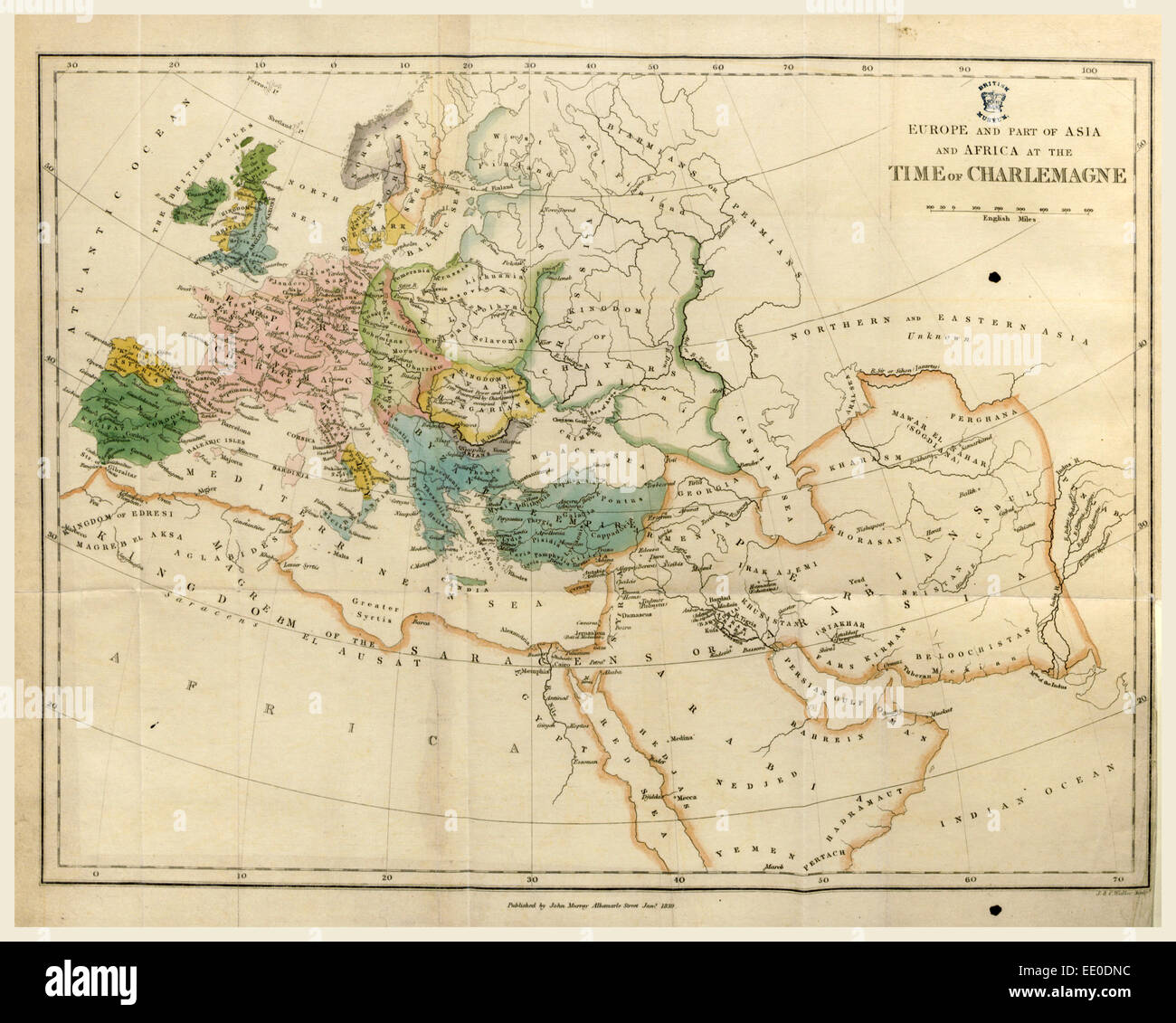 L'histoire du déclin et de la chute de l'Empire romain, époque de Charlemagne, la gravure du xixe siècle Banque D'Images