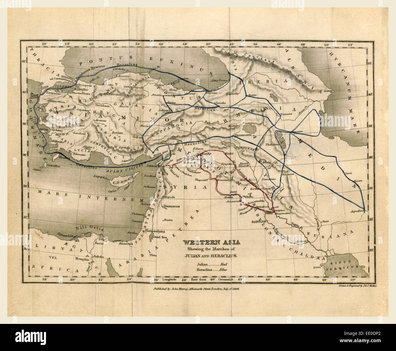 L'histoire du déclin et de la chute de l'Empire romain, l'Asie occidentale, la gravure du xixe siècle Banque D'Images