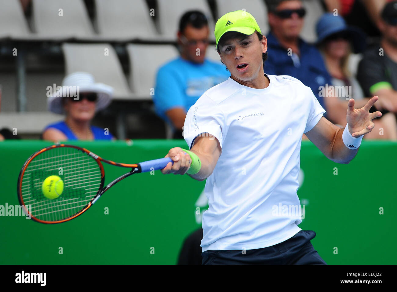 Auckland, Nouvelle-Zélande. 12 Jan, 2015. Alejando Gonzalez de Colombie-Britannique pendant son match de qualification à la Heineken Open. ASB Tennis Centre, Auckland, Nouvelle-Zélande. Lundi 12 janvier 2015. Credit : Action Plus Sport/Alamy Live News Banque D'Images