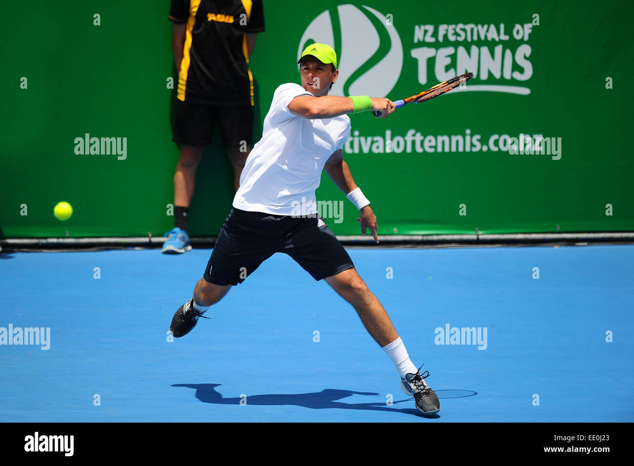 Auckland, Nouvelle-Zélande. 12 Jan, 2015. Alejando Gonzalez de Colombie-Britannique pendant son match de qualification à la Heineken Open. ASB Tennis Centre, Auckland, Nouvelle-Zélande. Lundi 12 janvier 2015. Credit : Action Plus Sport/Alamy Live News Banque D'Images