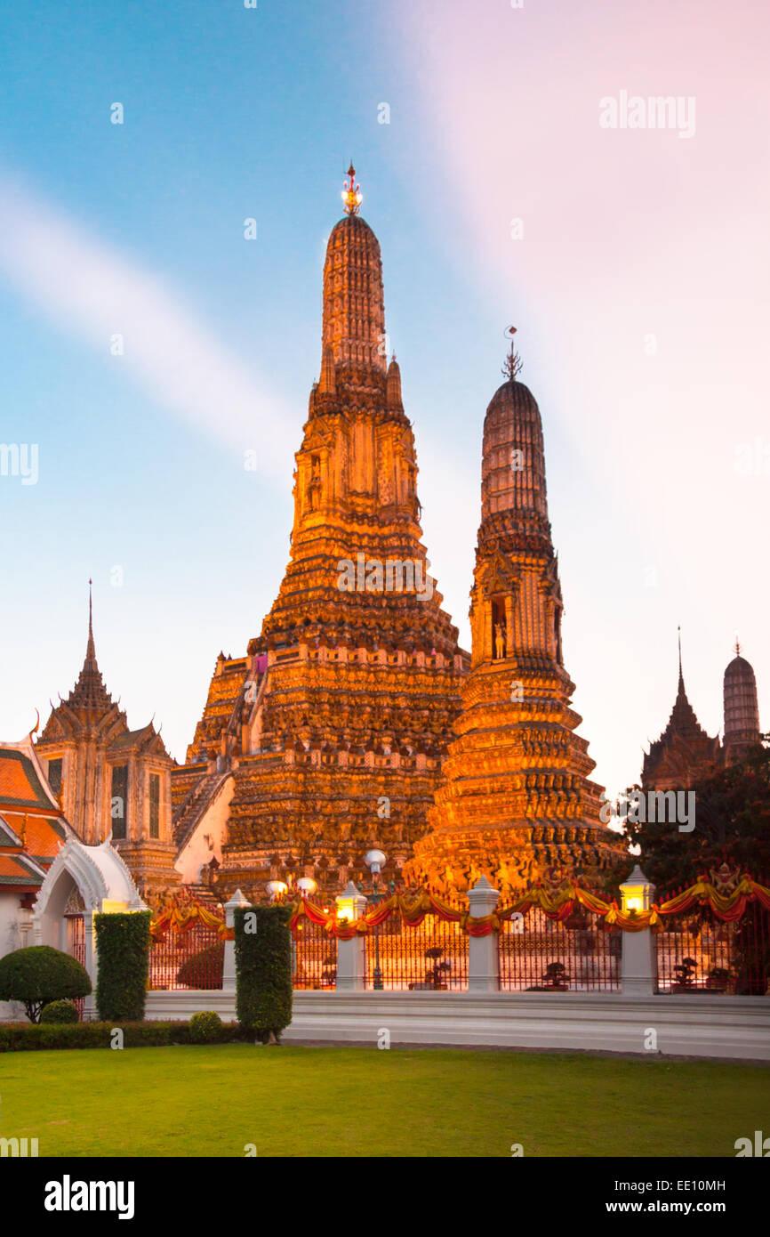 Wat Arun Temple à Bangkok, Thaïlande. Banque D'Images