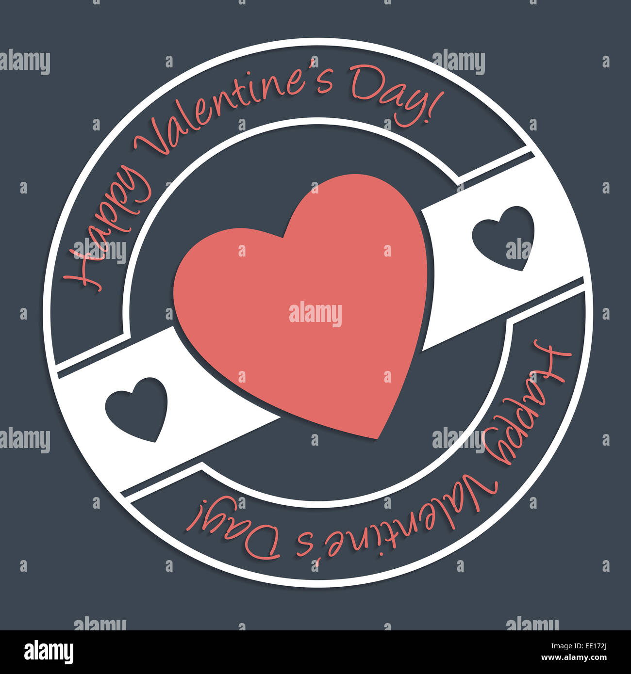 Happy Valentine's Day stamp design sur fond sombre Banque D'Images