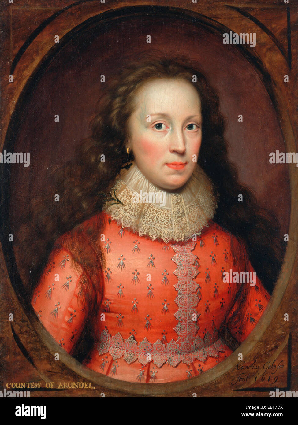 Comtesse d'Arundel par Cornelius Johnson, 1619 Banque D'Images