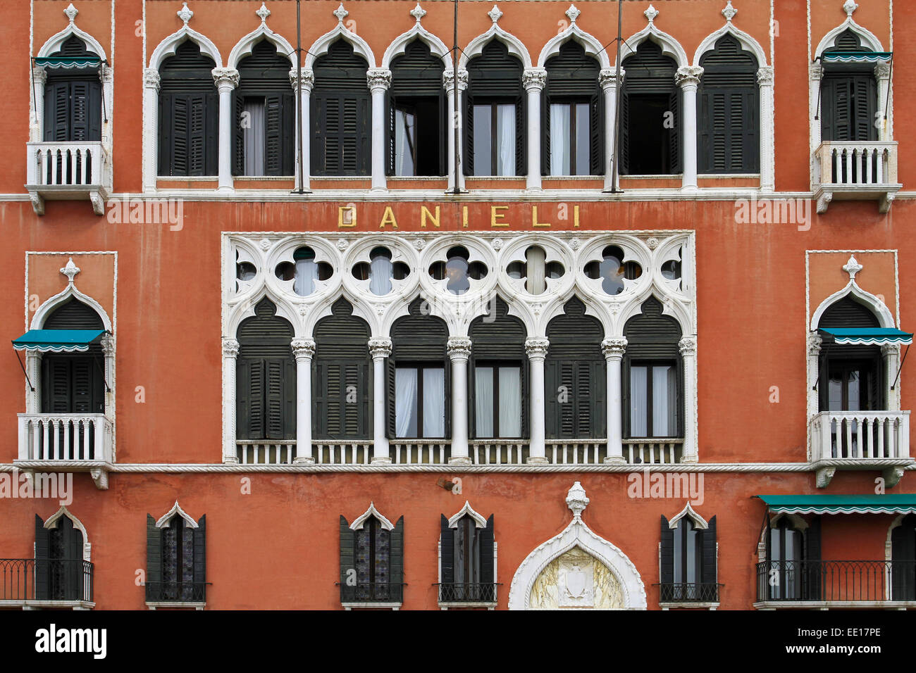 La façade des hôtels 5 étoiles Danieli à Venise, Italie Banque D'Images