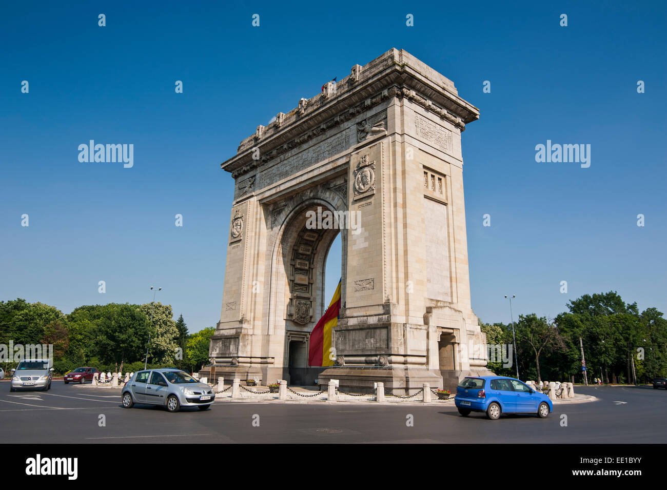 Arcul de Triumf, arc triomphal, Bucarest, Roumanie Banque D'Images