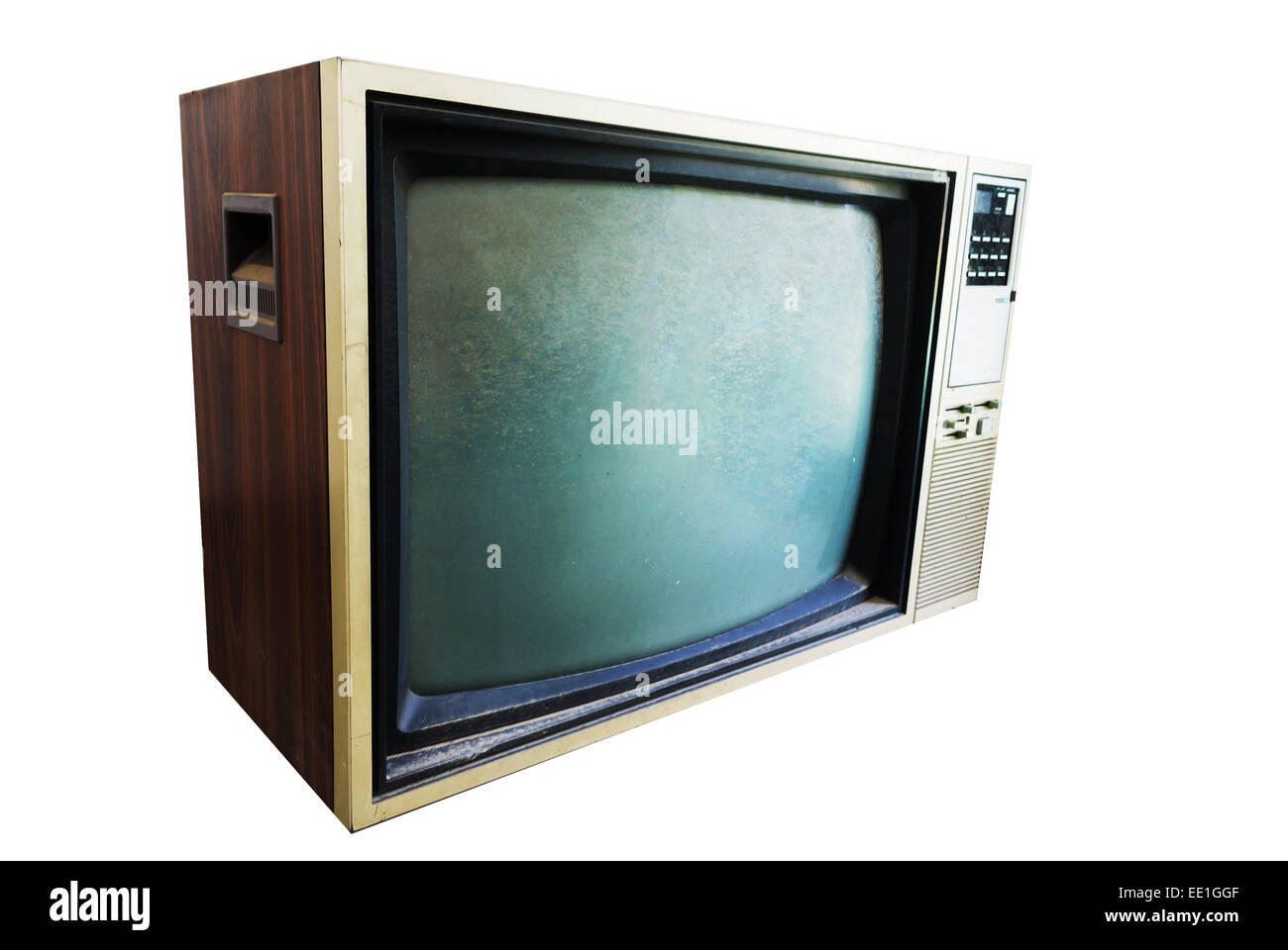 Un Vintage TV avec la lumière directe . Banque D'Images