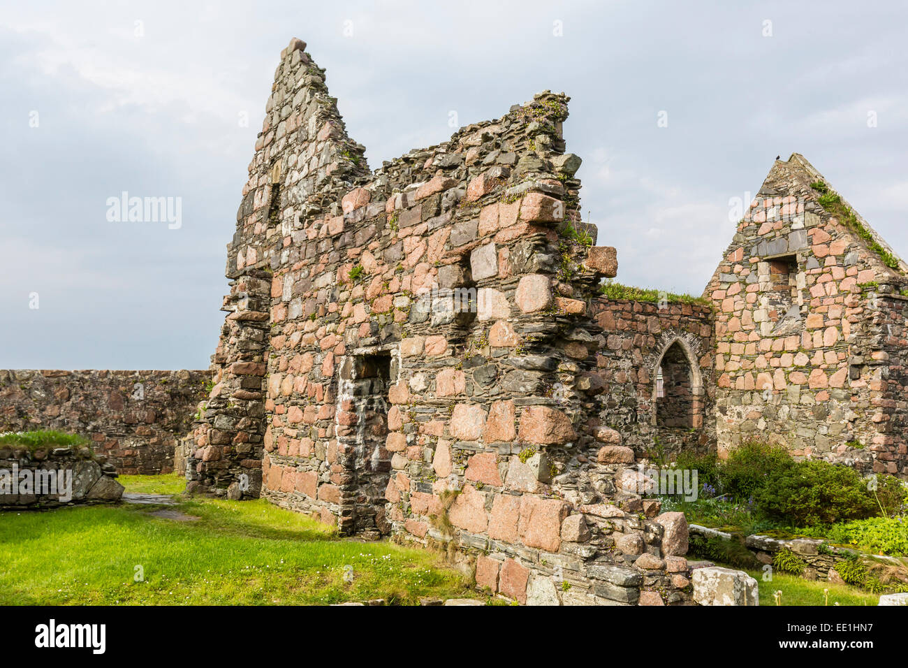 L'abandonné ruines de l'ancien couvent sur l'île d'Iona, dans l'ouest de l'îles Hébrides, Ecosse, Royaume-Uni, Europe Banque D'Images