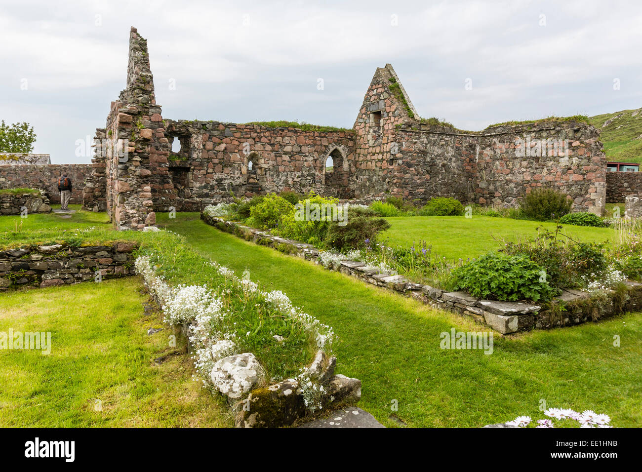 L'abandonné ruines de l'ancien couvent sur l'île d'Iona, dans l'ouest de l'îles Hébrides, Ecosse, Royaume-Uni, Europe Banque D'Images