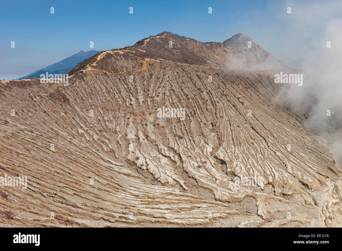 Kawah Ijen (pente du volcan Ijen crater), Banyuwangi, à l'Est de Java, en Indonésie, en Asie du Sud-Est, l'Asie Banque D'Images
