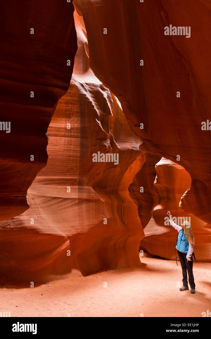Upper Antelope Canyon, Tse' bighanilini, LeChee Chapter, Navajo Nation, Arizona, États-Unis d'Amérique, Amérique du Nord Banque D'Images
