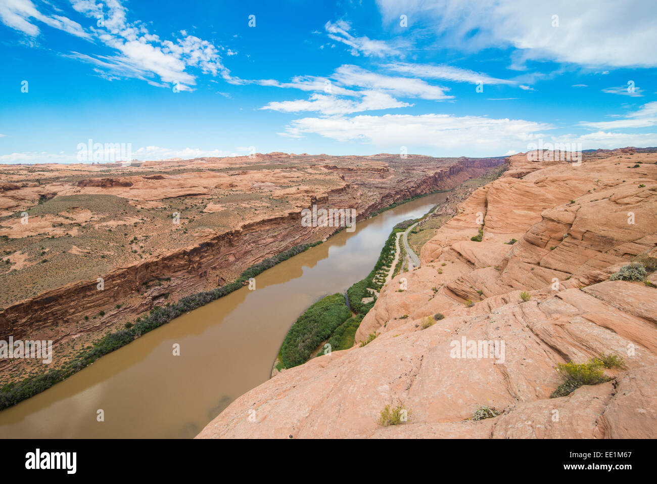 Vue sur le fleuve Colorado à partir de la piste de Slickrock, Moab, Utah, États-Unis d'Amérique, Amérique du Nord Banque D'Images