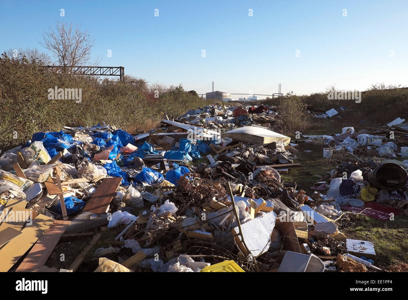 Les décharges sauvages dans l'Essex, Purfleet Banque D'Images