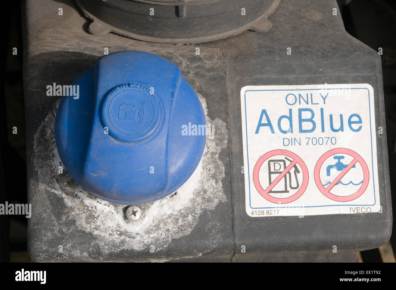 Réservoir diesel ad blue pollution réduction catalytique sélective des NOx les oxydes d'azote des véhicules poids lourds réduction ve Banque D'Images