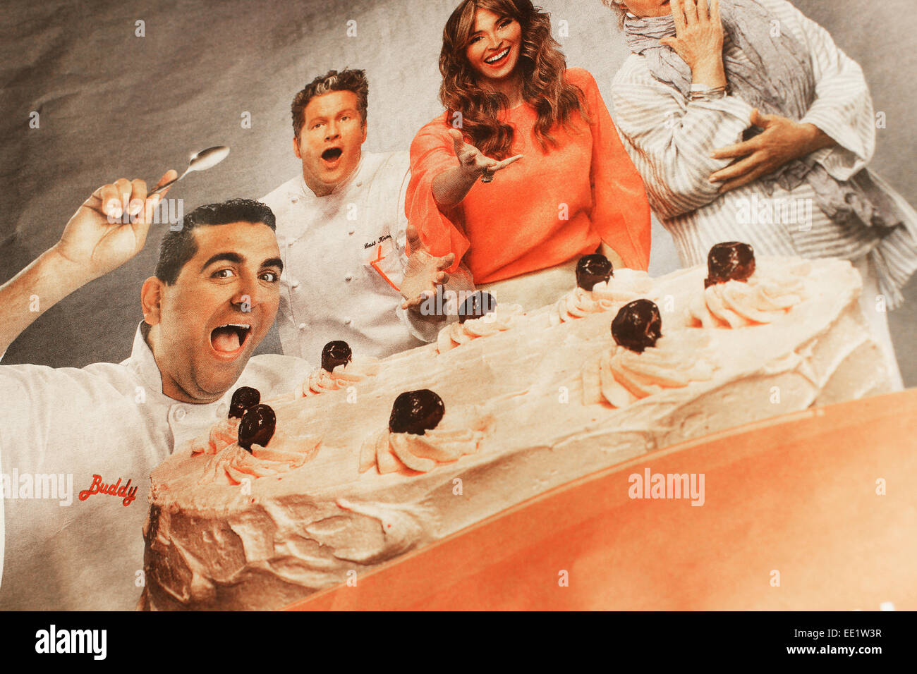 Cuire au large de l'Italie, un plat de cuisson spectacle en Italie avec Benedetta Parodi (journaliste) Banque D'Images