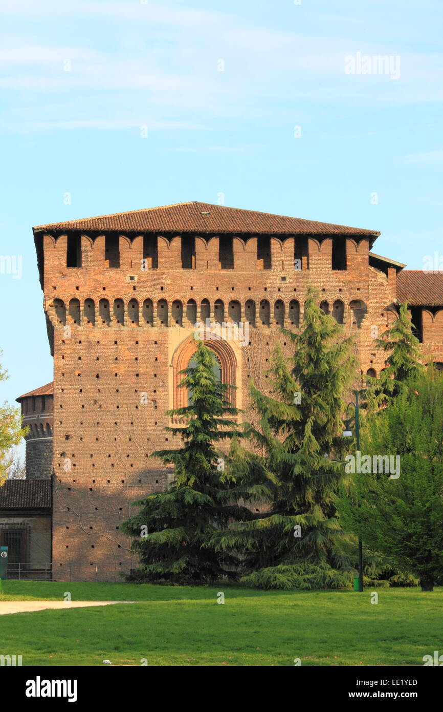 Bastion du château Sforzesco de Milan, Italie Banque D'Images