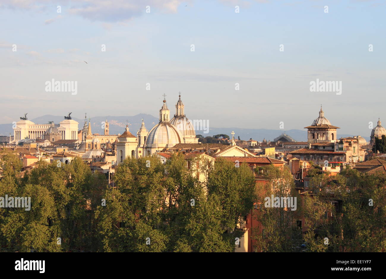 Panorama de Rome du château Saint Angel Banque D'Images