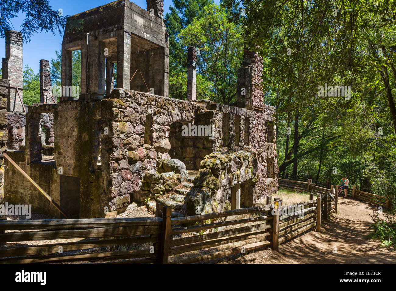 Wolf House, l'hôtel particulier de l'auteur qui a brûlé en 1913 avant l'occupation, Jack London State Historic Park, Californie Banque D'Images