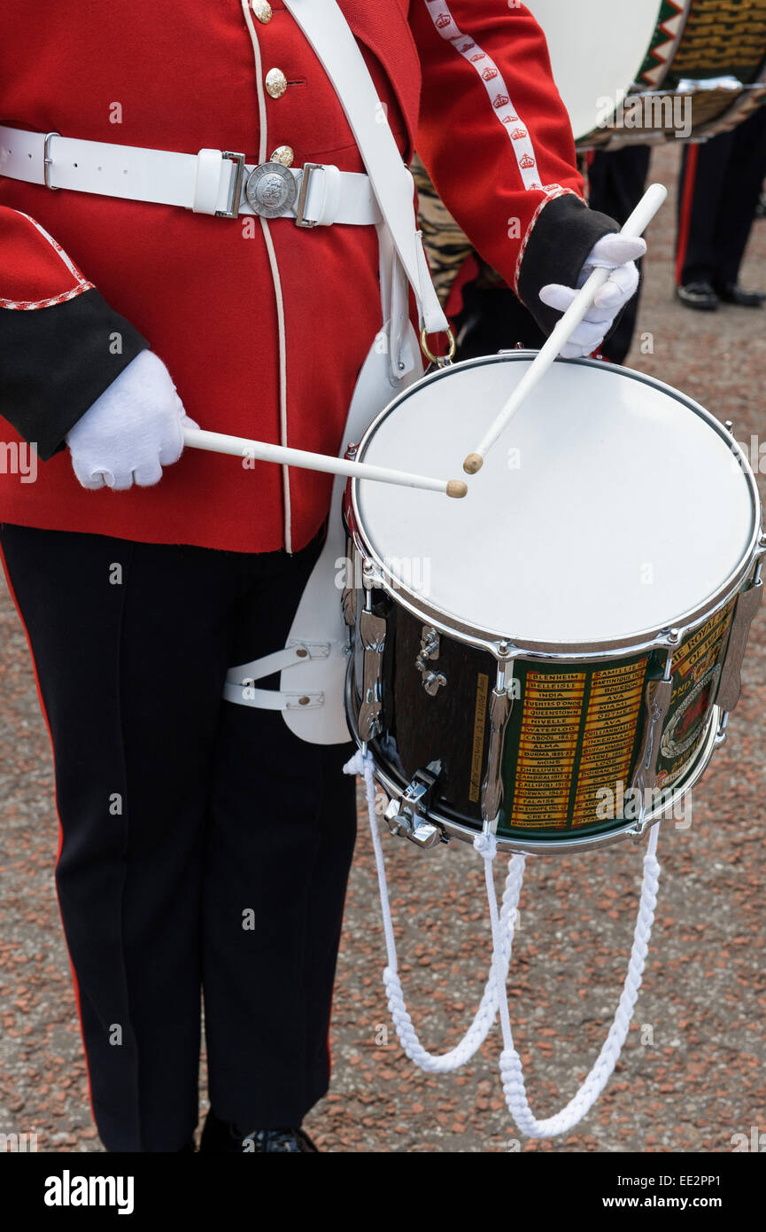 Régiment royal du Pays de Galles, le batteur de la bande Banque D'Images