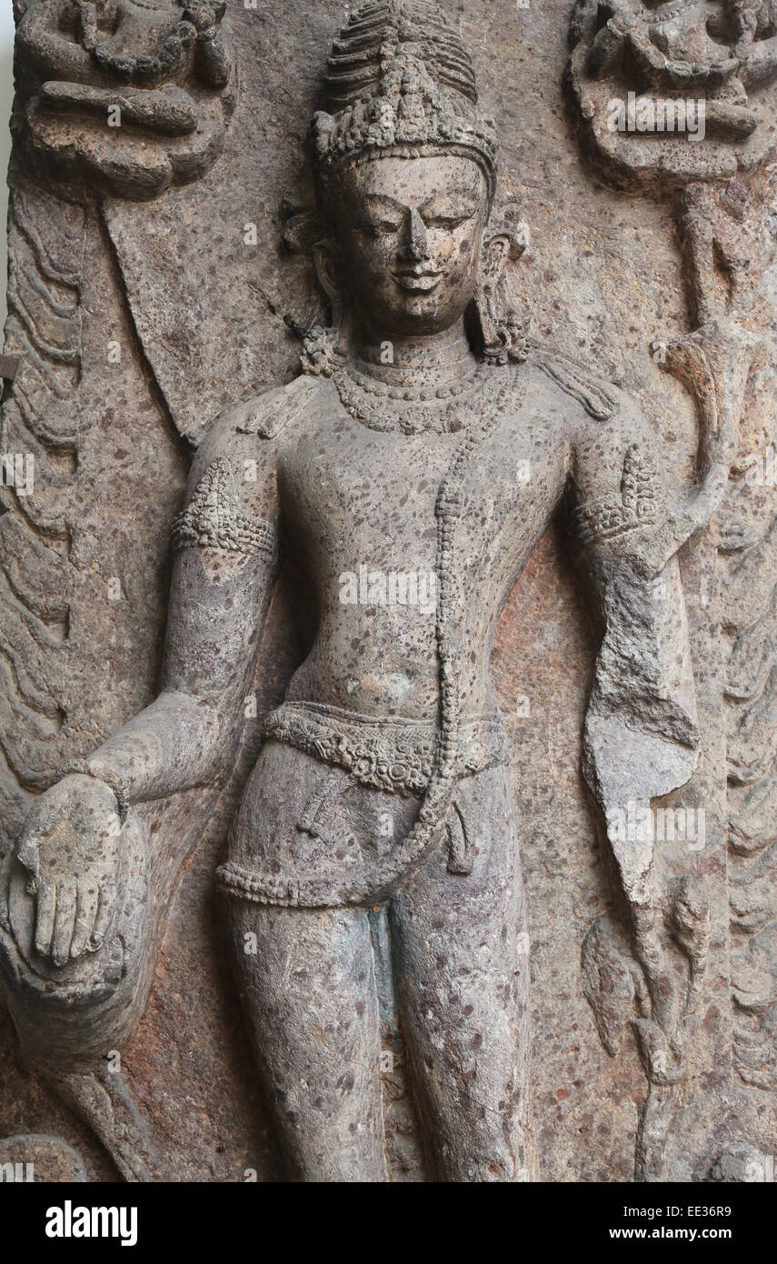Avalokitesvara, à partir de la 10e siècle trouvés dans Khondalite Lalitagiri, Odisha maintenant exposés dans le musée indien à Calcutta Banque D'Images