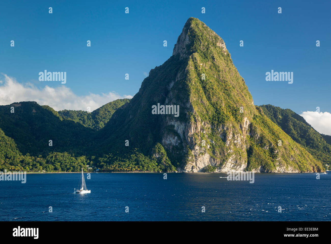 Petite Piton près de Soufrière, Sainte-Lucie, West Indies Banque D'Images